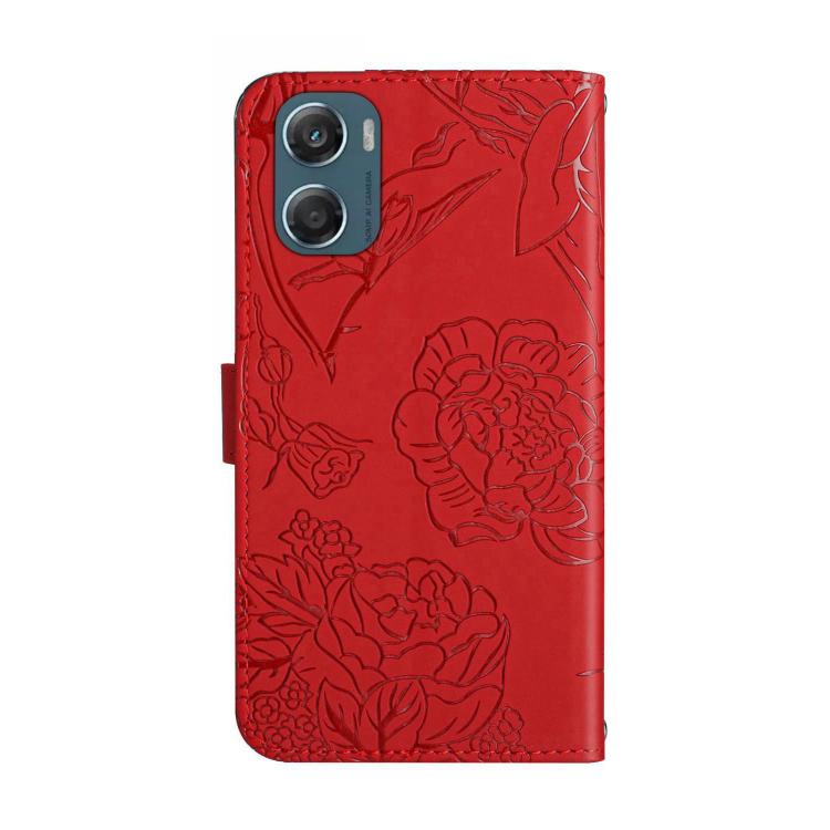 For Motorola Moto G06 4G HT03 Skin Feel Butterfly Embossed Flip Leather Phone Case