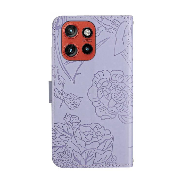 For Motorola Edge 60 Neo 5G HT03 Skin Feel Butterfly Embossed Flip Leather Phone Case