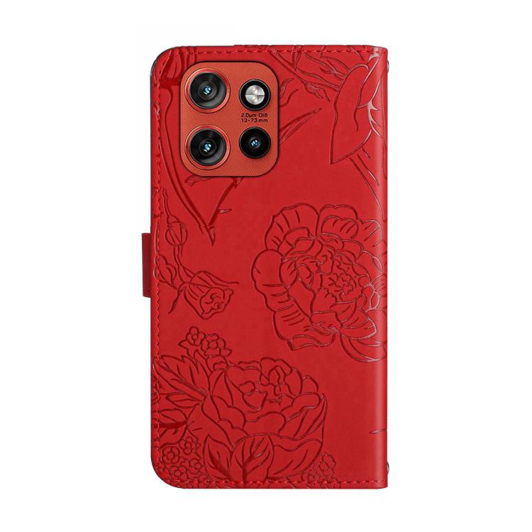 For Motorola Edge 60 Neo 5G HT03 Skin Feel Butterfly Embossed Flip Leather Phone Case