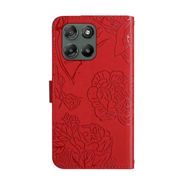 For Motorola Moto G67 Power 5G HT03 Skin Feel Butterfly Embossed Flip Leather Phone Case