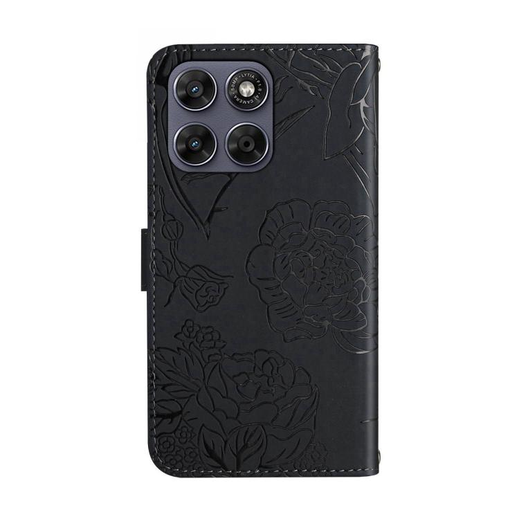 For Motorola Moto G67 5G / G77 5G HT03 Skin Feel Butterfly Embossed Flip Leather Phone Case