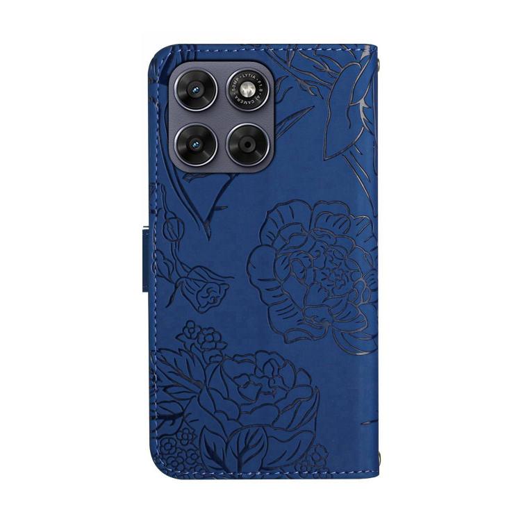 For Motorola Moto G37 5G HT03 Skin Feel Butterfly Embossed Flip Leather Phone Case
