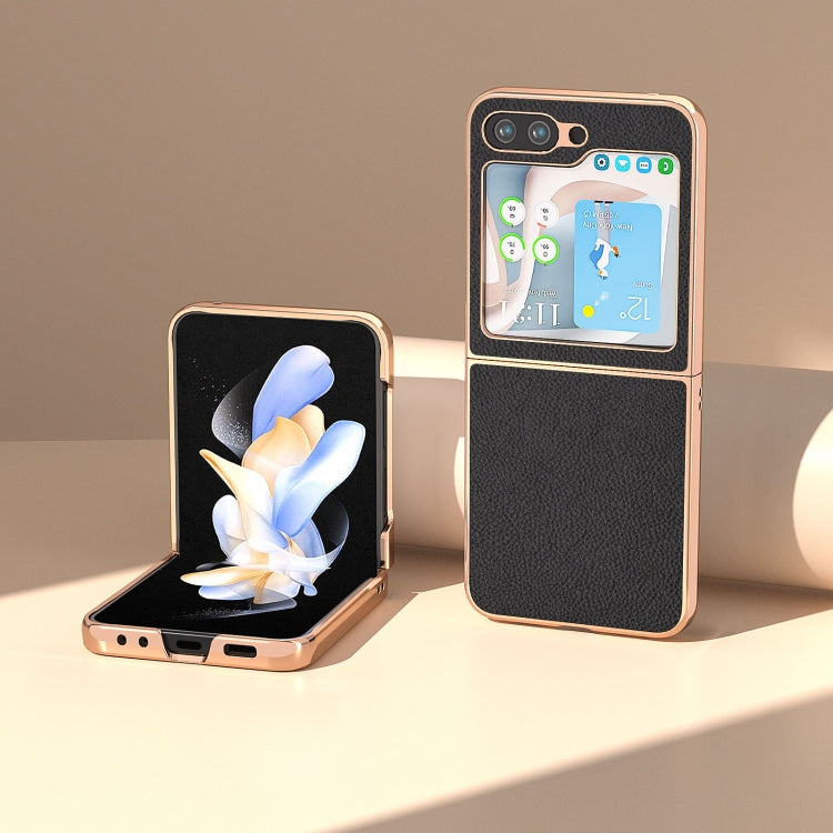 For Samsung Galaxy Z Flip5 Nano Plating Litchi Texture Phone Case