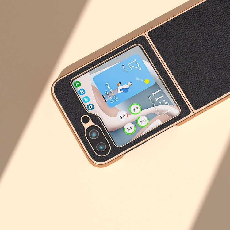 For Samsung Galaxy Z Flip5 Nano Plating Litchi Texture Phone Case