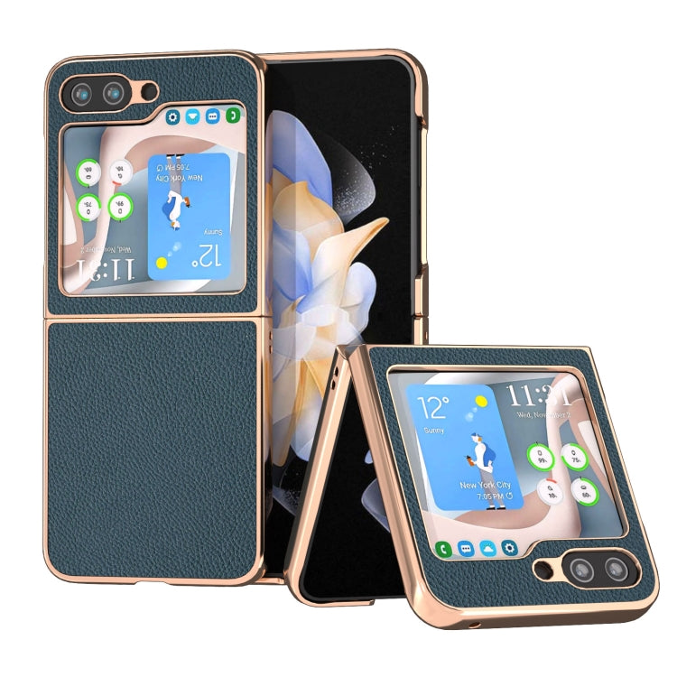 For Samsung Galaxy Z Flip5 Nano Plating Litchi Texture Phone Case