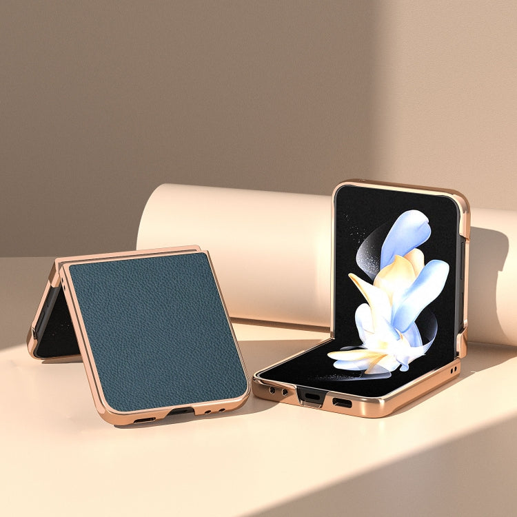 For Samsung Galaxy Z Flip5 Nano Plating Litchi Texture Phone Case