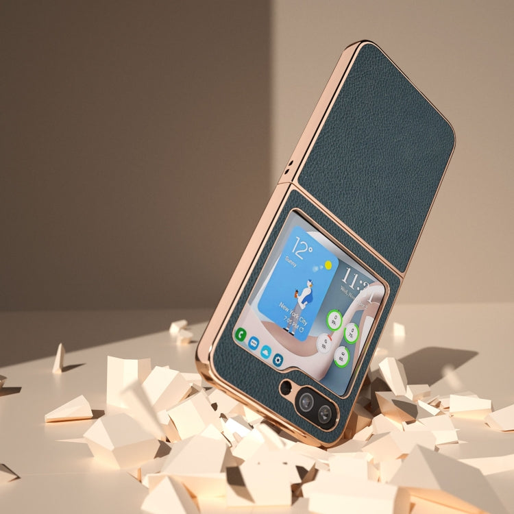 For Samsung Galaxy Z Flip5 Nano Plating Litchi Texture Phone Case