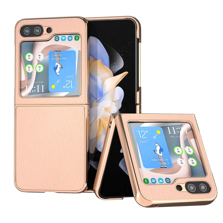 For Samsung Galaxy Z Flip5 Nano Plating Litchi Texture Phone Case