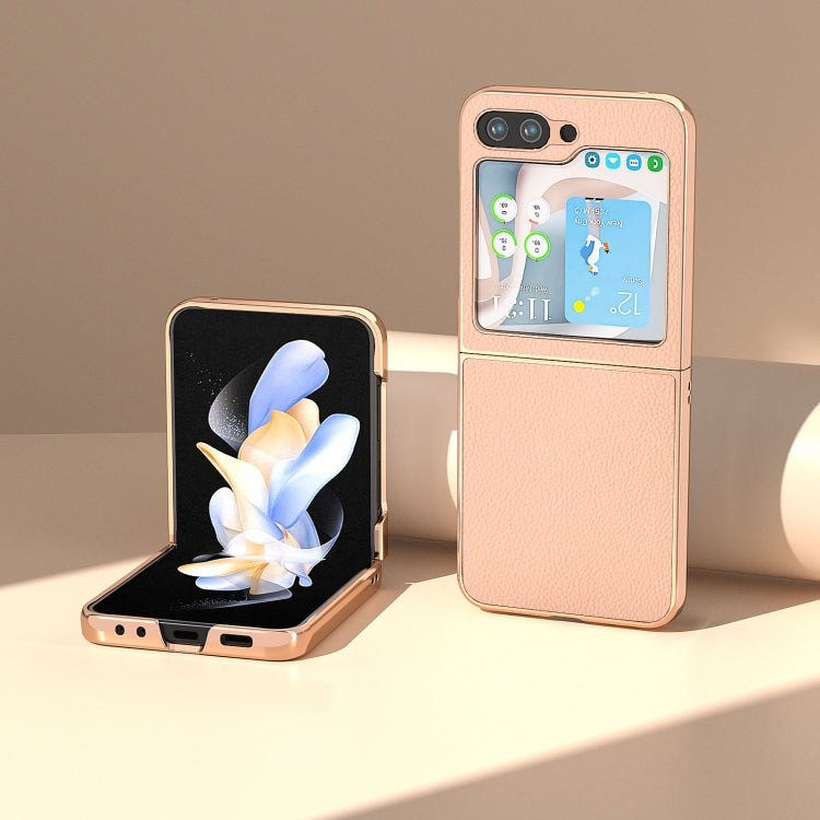 For Samsung Galaxy Z Flip5 Nano Plating Litchi Texture Phone Case