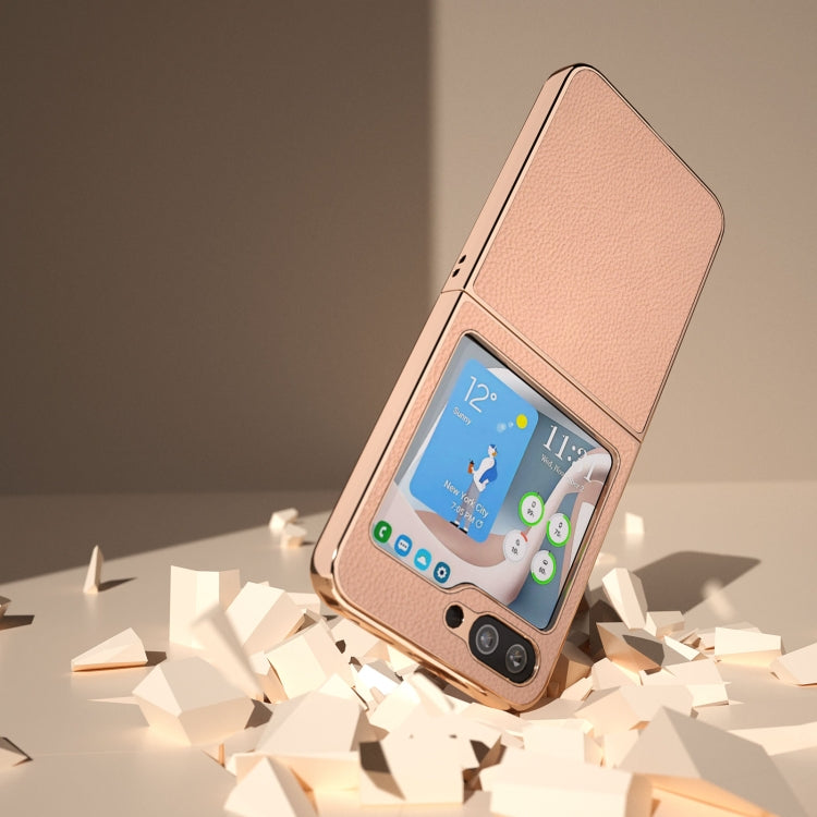 For Samsung Galaxy Z Flip5 Nano Plating Litchi Texture Phone Case