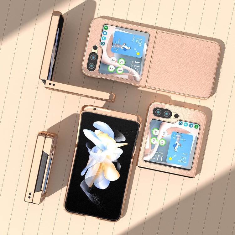 For Samsung Galaxy Z Flip5 Nano Plating Litchi Texture Phone Case