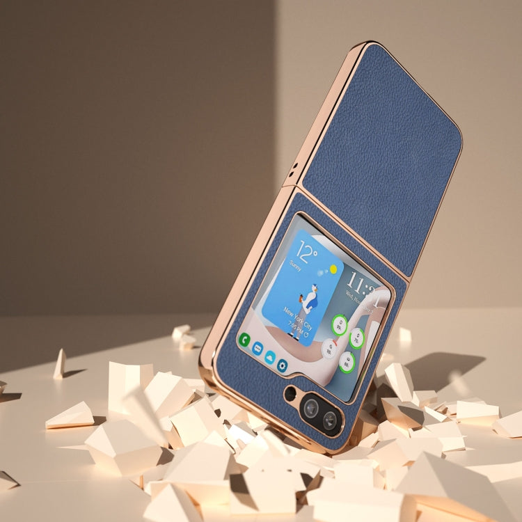 For Samsung Galaxy Z Flip5 Nano Plating Litchi Texture Phone Case