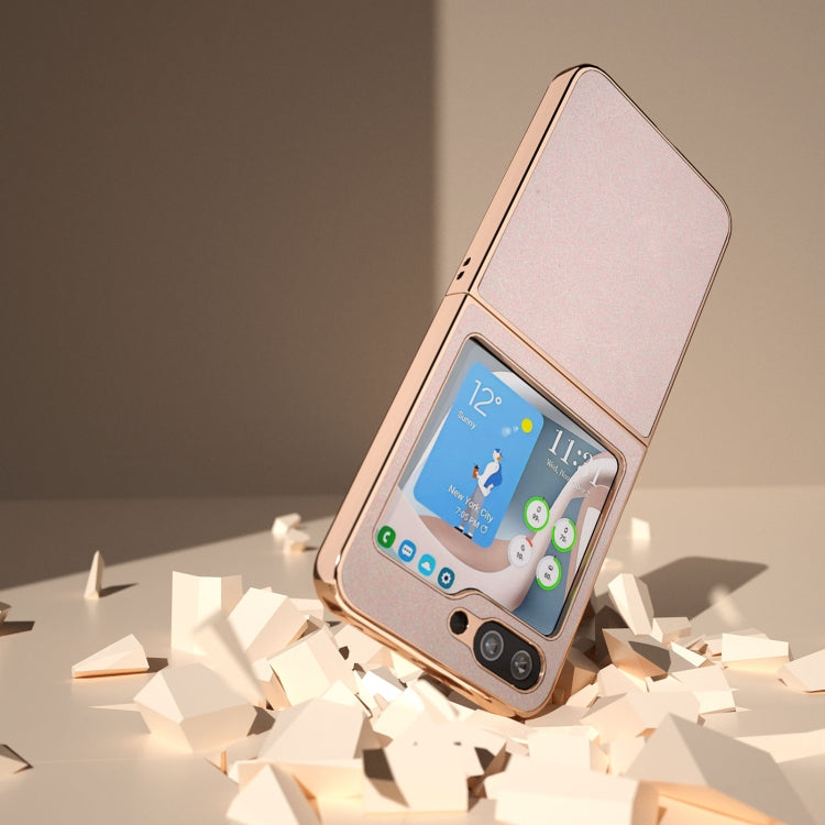 For Samsung Galaxy Z Flip5 Nano Plating Glitter PU Phone Case