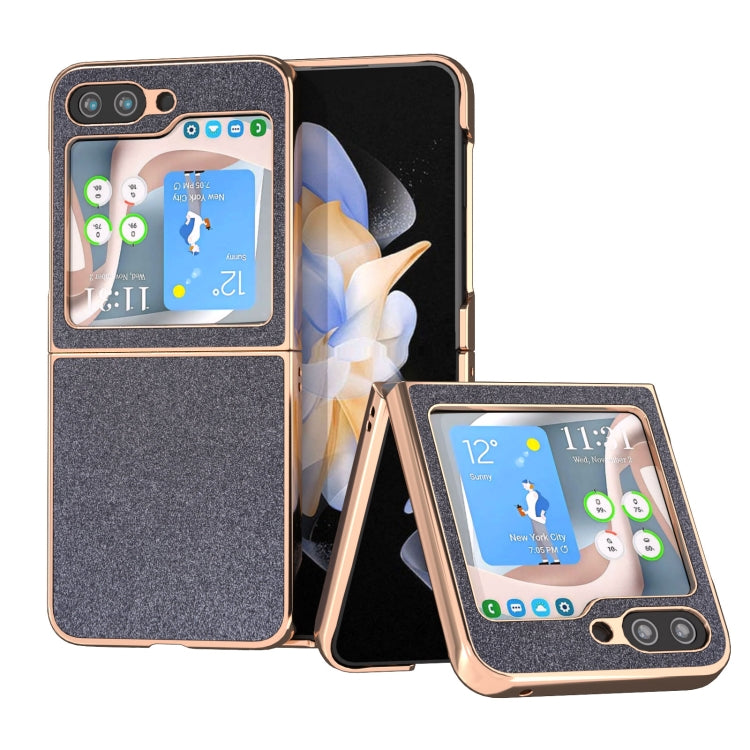 For Samsung Galaxy Z Flip5 Nano Plating Glitter PU Phone Case