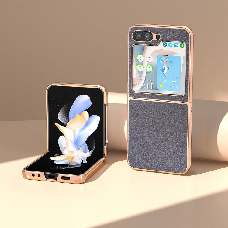 For Samsung Galaxy Z Flip5 Nano Plating Glitter PU Phone Case