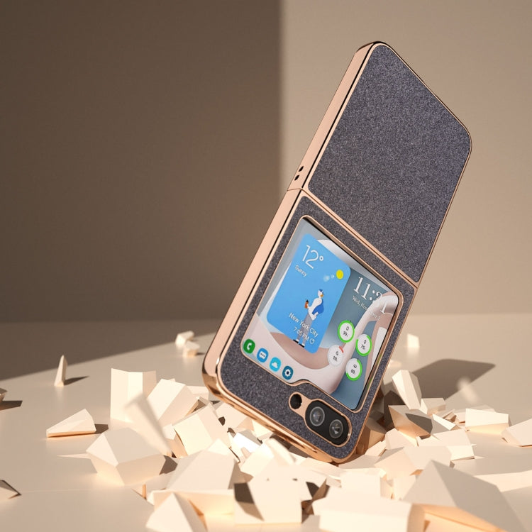 For Samsung Galaxy Z Flip5 Nano Plating Glitter PU Phone Case