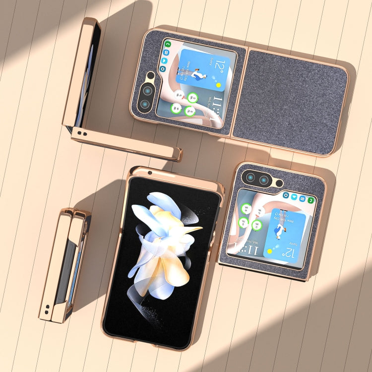 For Samsung Galaxy Z Flip5 Nano Plating Glitter PU Phone Case