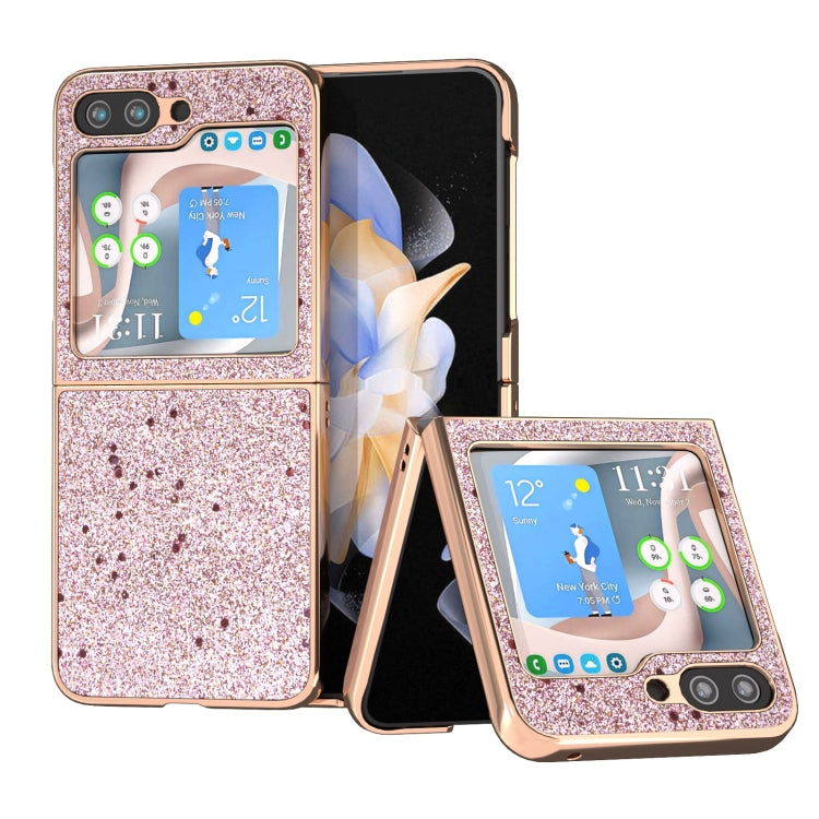 For Samsung Galaxy Z Flip5 Nano Plating Glitter PU Phone Case