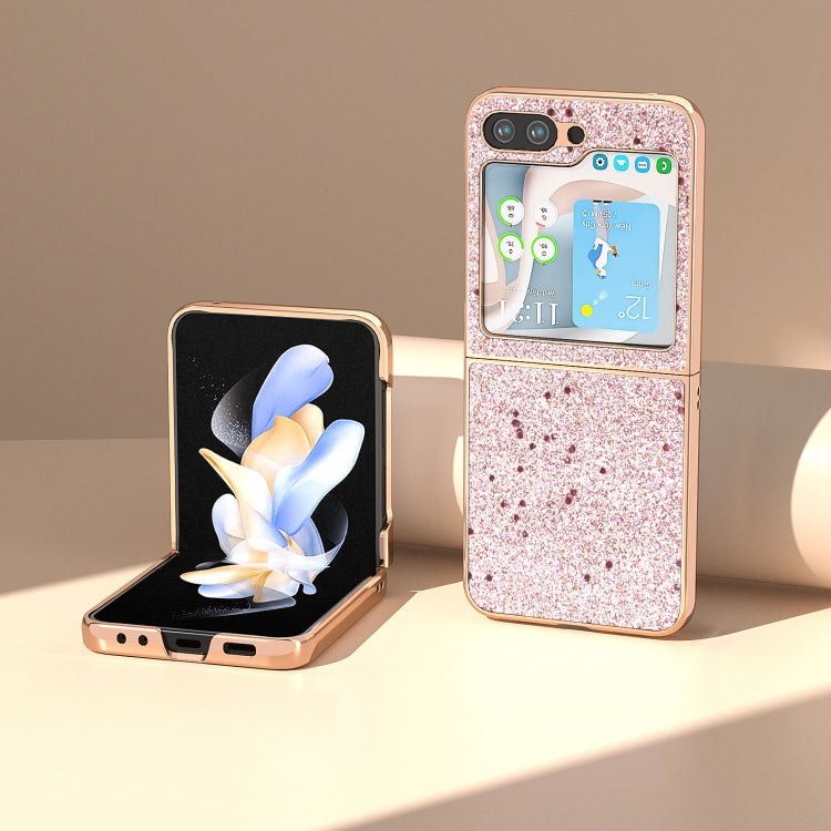 For Samsung Galaxy Z Flip5 Nano Plating Glitter PU Phone Case