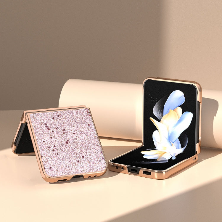 For Samsung Galaxy Z Flip5 Nano Plating Glitter PU Phone Case