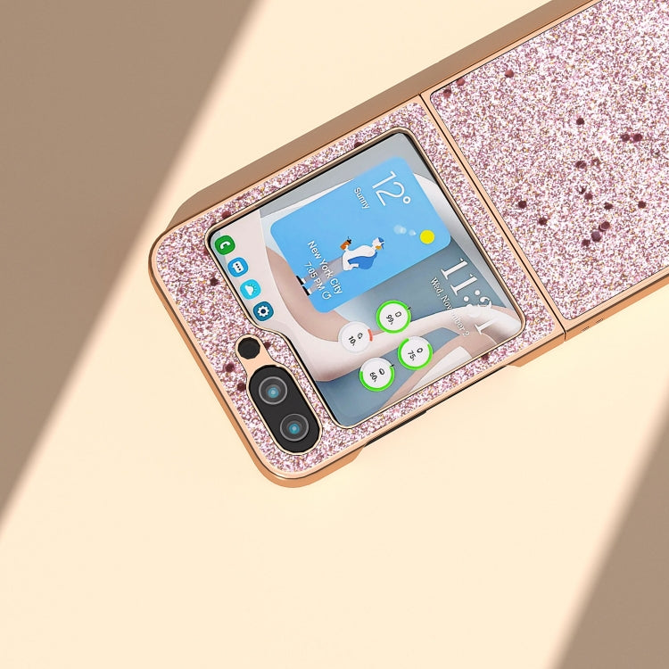 For Samsung Galaxy Z Flip5 Nano Plating Glitter PU Phone Case