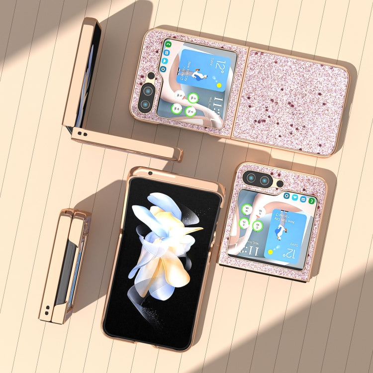 For Samsung Galaxy Z Flip5 Nano Plating Glitter PU Phone Case