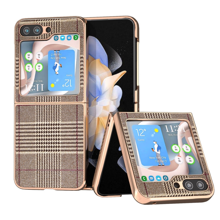 For Samsung Galaxy Z Flip5 Nano Plating Glitter PU Phone Case