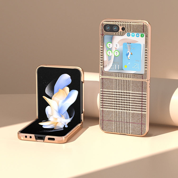 For Samsung Galaxy Z Flip5 Nano Plating Glitter PU Phone Case