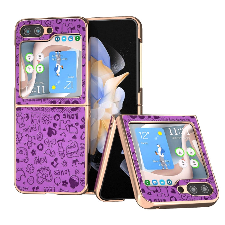 For Samsung Galaxy Z Flip5 Nano Plating Glitter PU Phone Case