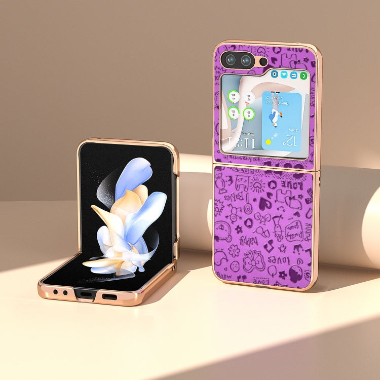 For Samsung Galaxy Z Flip5 Nano Plating Glitter PU Phone Case