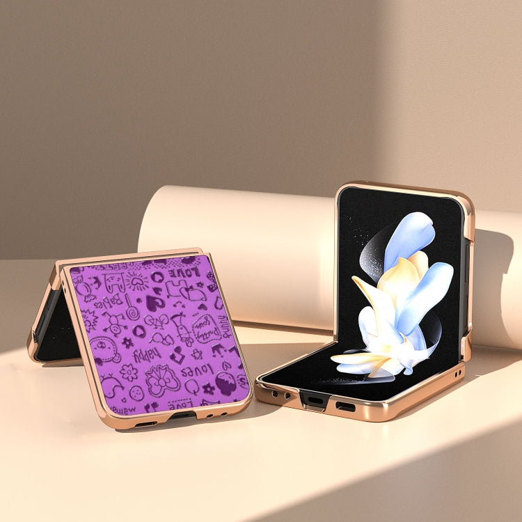 For Samsung Galaxy Z Flip5 Nano Plating Glitter PU Phone Case