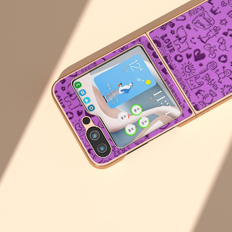 For Samsung Galaxy Z Flip5 Nano Plating Glitter PU Phone Case