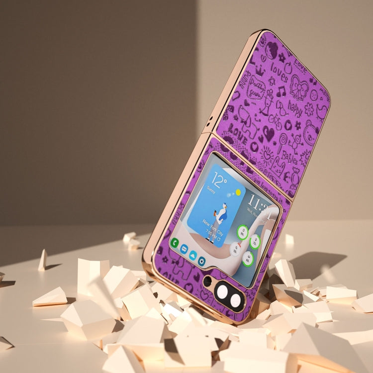 For Samsung Galaxy Z Flip5 Nano Plating Glitter PU Phone Case