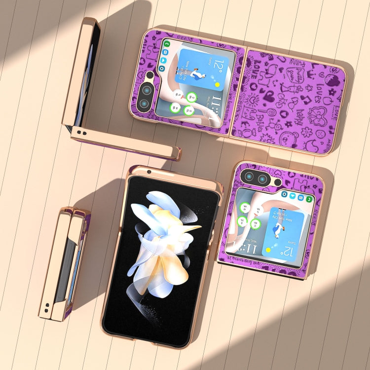 For Samsung Galaxy Z Flip5 Nano Plating Glitter PU Phone Case