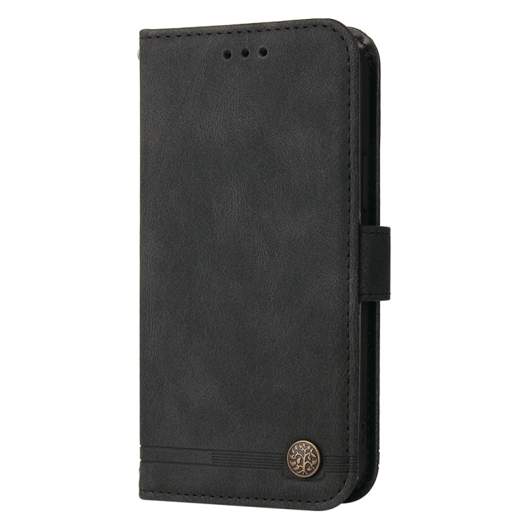 For OPPO K12 Skin Feel Life Tree Metal Button Leather Phone Case