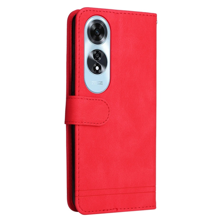 For OPPO A60 4G Global Skin Feel Life Tree Metal Button Leather Phone Case