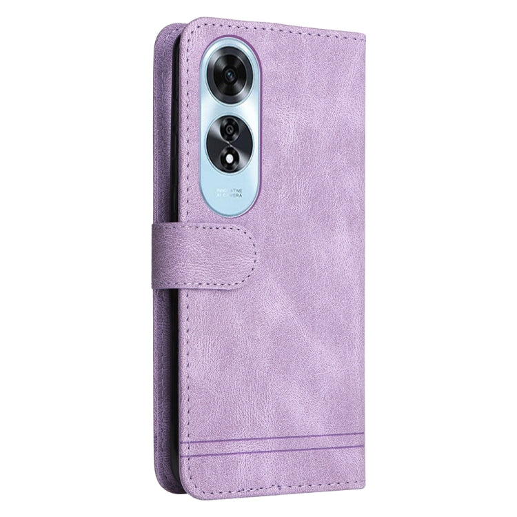 For OPPO A60 4G Global Skin Feel Life Tree Metal Button Leather Phone Case