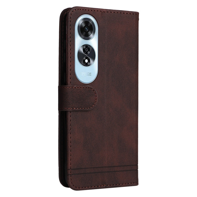 For OPPO A60 4G Global Skin Feel Life Tree Metal Button Leather Phone Case