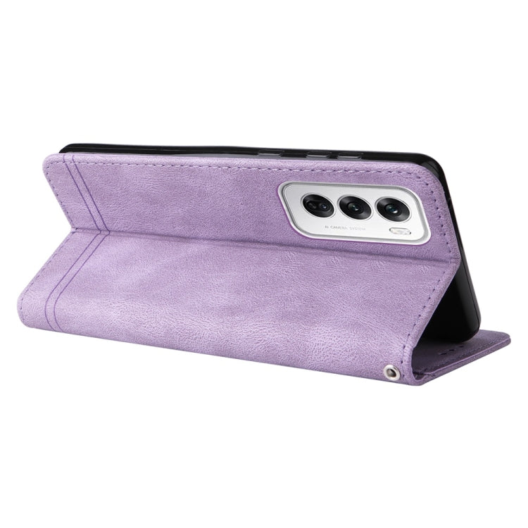 For OPPO Reno12 5G Global Skin Feel Life Tree Metal Button Leather Phone Case