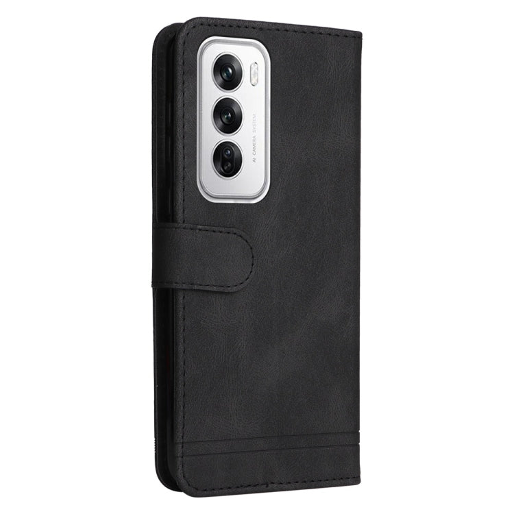 For OPPO Reno12 5G Global Skin Feel Life Tree Metal Button Leather Phone Case