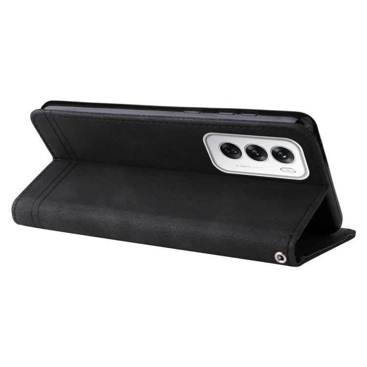 For OPPO Reno12 5G Global Skin Feel Life Tree Metal Button Leather Phone Case
