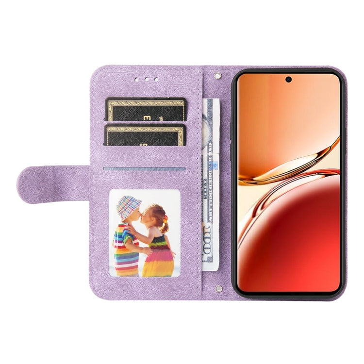 For OPPO Reno12 F 5G Global Skin Feel Life Tree Metal Button Leather Phone Case