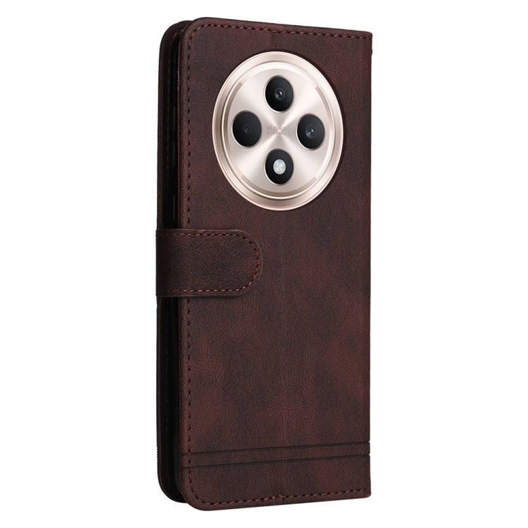 For OPPO Reno12 F 5G Global Skin Feel Life Tree Metal Button Leather Phone Case