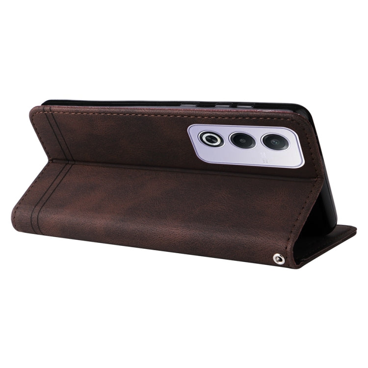 For OPPO A3 Pro 5G Global / India Skin Feel Life Tree Metal Button Leather Phone Case
