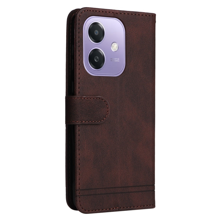 For OPPO A5x 4G / 5G / A3x 4G / 5G India Skin Feel Life Tree Metal Button Leather Phone Case