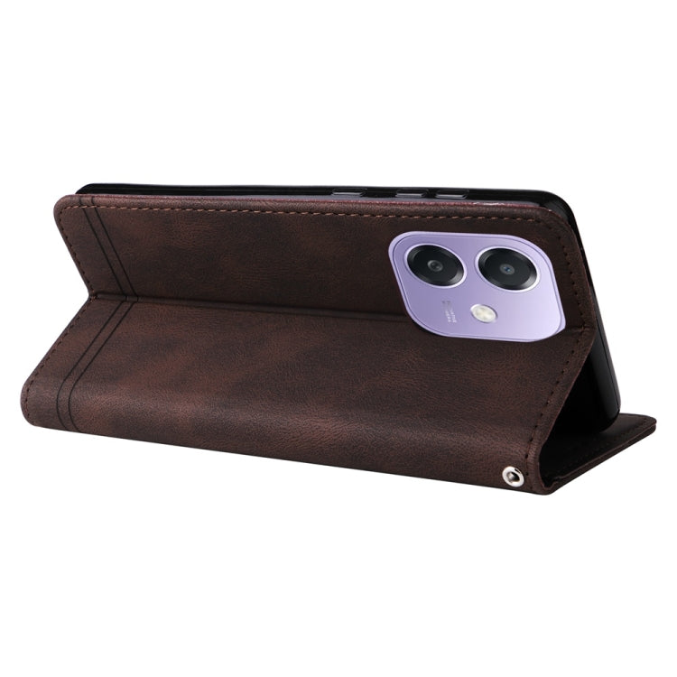 For OPPO A5x 4G / 5G / A3x 4G / 5G India Skin Feel Life Tree Metal Button Leather Phone Case