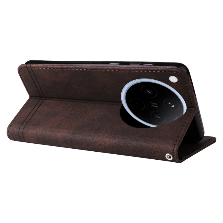 For OPPO Find X8 Skin Feel Life Tree Metal Button Leather Phone Case
