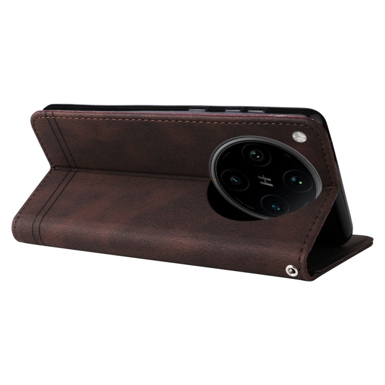 For OPPO Find X8 Pro Skin Feel Life Tree Metal Button Leather Phone Case