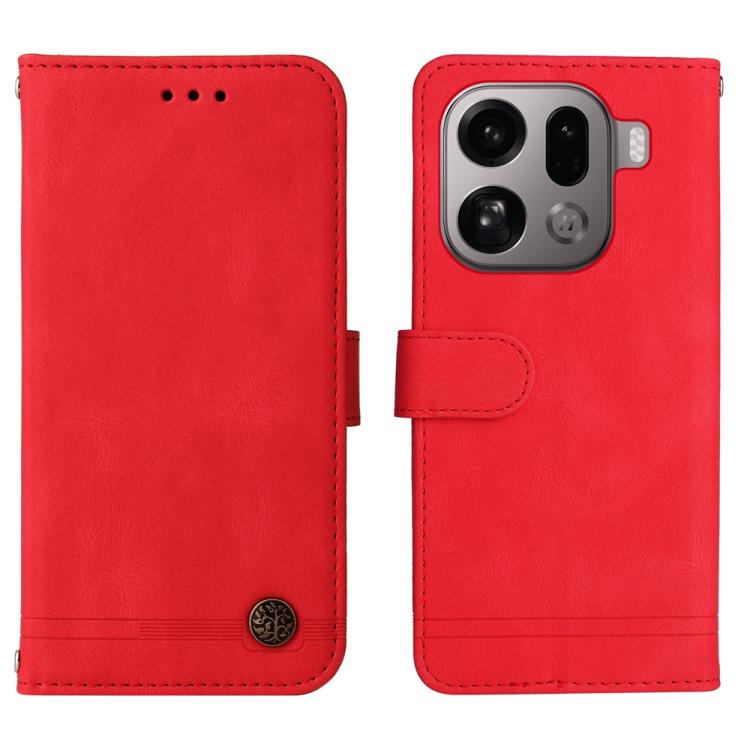 For OPPO Find X9 Pro Skin Feel Life Tree Metal Button Leather Phone Case