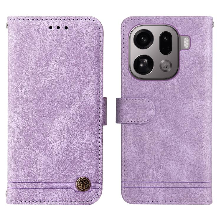 For OPPO Find X9 Pro Skin Feel Life Tree Metal Button Leather Phone Case